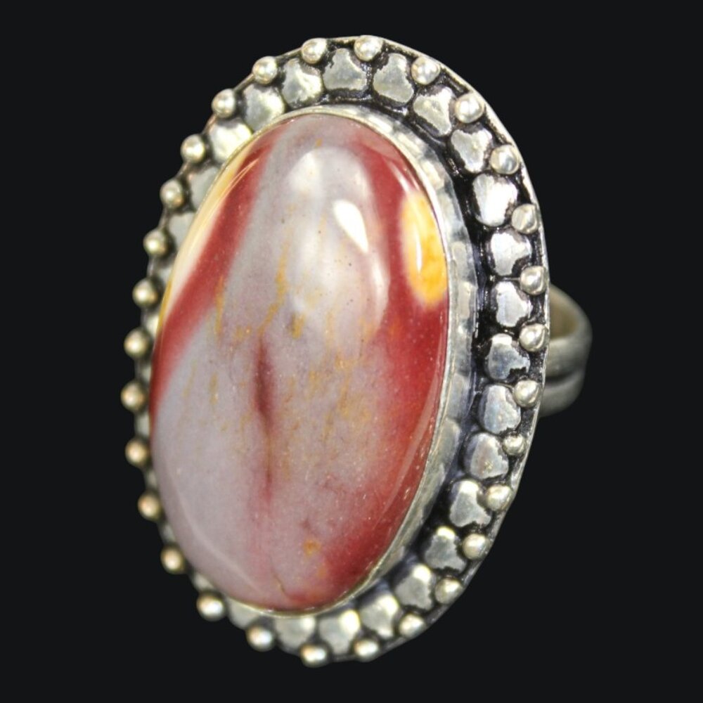Imperial Jasper Statement Ring Sterling Silver Bo… - image 3